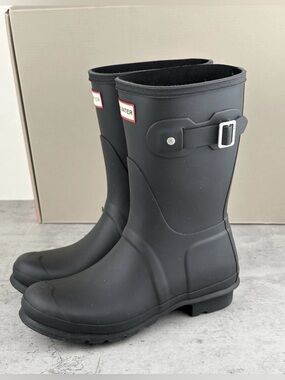 Hunter Original Short-O Boot Women's Black 10 New In Box